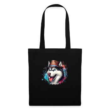 Husky head with hat - Tote Bag - black - Front