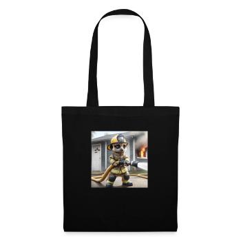 Erdmännchen als Firefighter - No. 2 - Stoffbeutel - Schwarz - Vorne