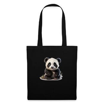 Putziger kleiner Pandabär - Stoffbeutel - Schwarz - Vorne