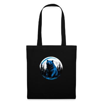 Ours de nuit - Sac en tissu - noir - Devant
