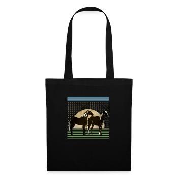 Chevaux - Sac en tissu - noir - Devant