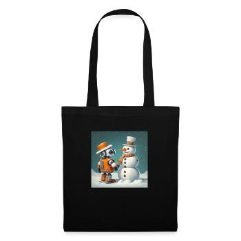 cute little orange futuristic vintage robot - Tote Bag - black - Front