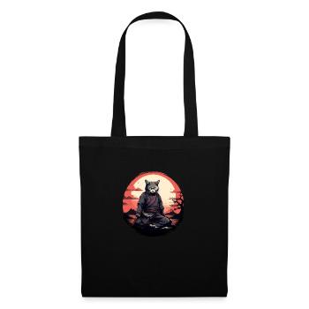 Cat samurai - Tote Bag - black - Front