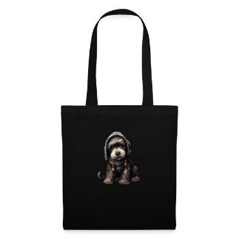 Giant Schnauzer Riesenschnauzer im cozy look - Stoffbeutel - Schwarz - Vorne