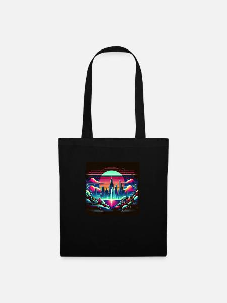 Neon City - Stoffbeutel - Schwarz
