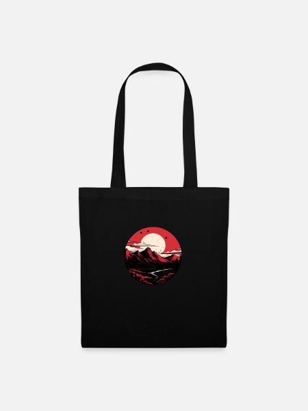 Full moon mountains - Tote Bag - black