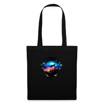 note de musique - Sac en tissu - noir - Devant
