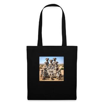 Famille Suricate - Sac en tissu - noir - Devant