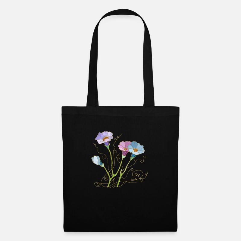 Fleur - Sac en tissu - noir