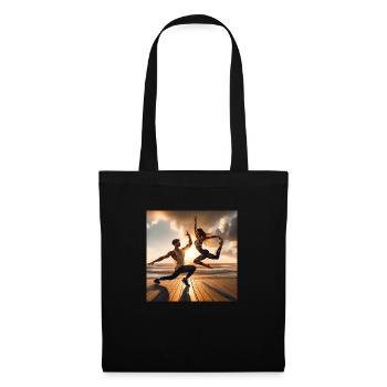 Couple de zouk brésilien fou dansant sur la plage - Sac en tissu - noir - Devant