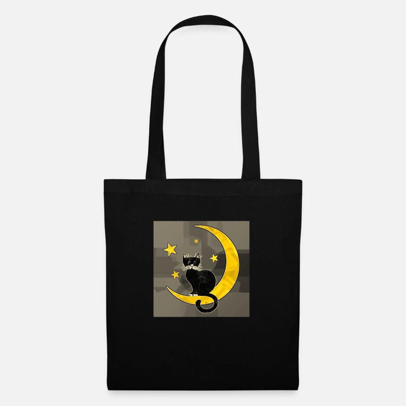 Katze - Stoffbeutel - Schwarz