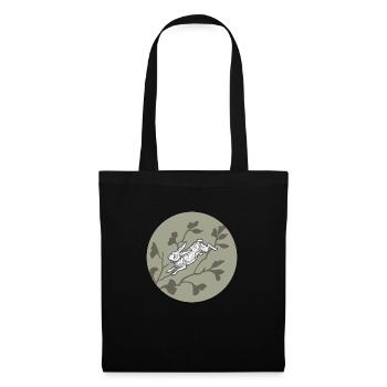 Lapin sur la lune - Sac en tissu - noir - Devant