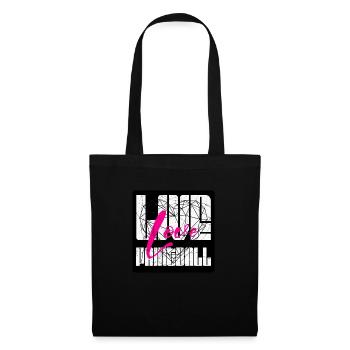 Live Love Paintball, whireframe coeur avec bg - Sac en tissu - noir - Devant