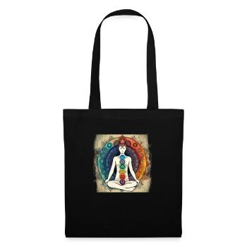 Chakra Mantra Yoga Happiness - Stoffbeutel - Schwarz - Vorne