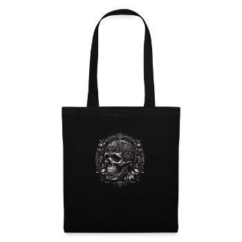 Crâne de mandala mystique - Sac en tissu - noir - Devant
