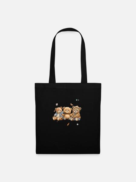 Teddybär - Stoffbeutel - Schwarz