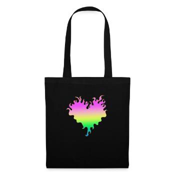 Love Happy Heart Card Valentine Vector Design Art - Tote Bag - black - Front