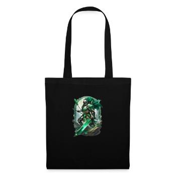 Armored knight dressed in bright green - Tote Bag - black - Front