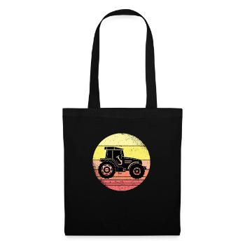 Tractor Retro Sunset Farmers Farmers - Tote Bag - black - Front