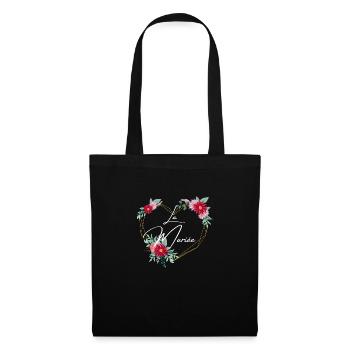 Bride heart floral - matching tshirt - Tote Bag - black - Front