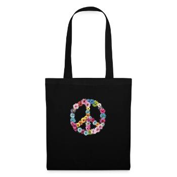 PeaceFlowers - Stoffbeutel - Schwarz - Vorne