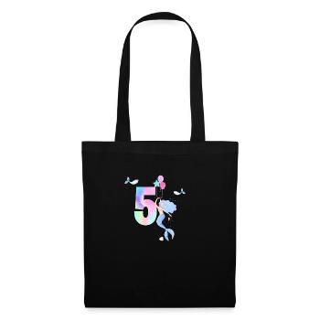 5e anniversaire sirène - Sac en tissu - noir - Devant