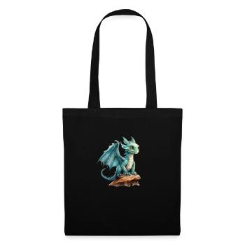 Aquarelle Dragon - Sac en tissu - noir - Devant