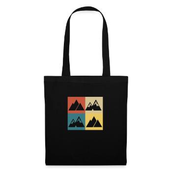 Retro Vintage Berg - Stoffbeutel - Schwarz - Vorne