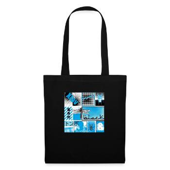 #18 BLEU, NOIR ET BLANC - Sac en tissu - noir - Devant