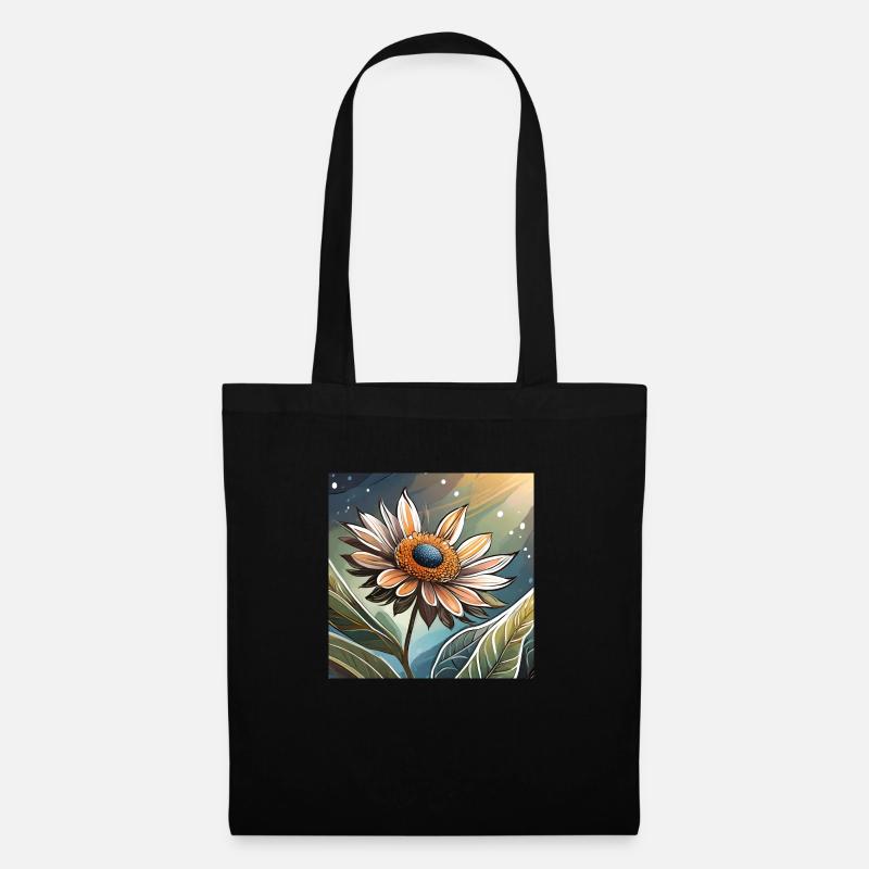 Blumen Liebe - Stoffbeutel - Schwarz