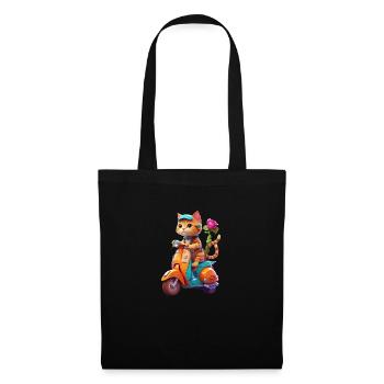 Cat Rides Scooter - Tote Bag - black - Front