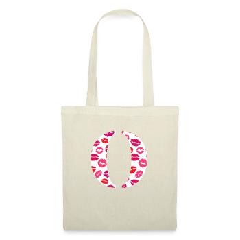 Lettre o bisous - Sac en tissu - nature - Devant