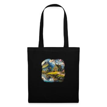 Beau village dans les montagnes - Sac en tissu - noir - Devant