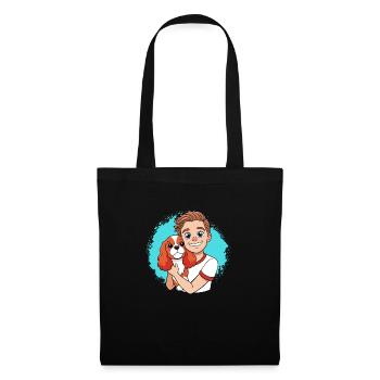 Cavalier King Charles Spaniel Cuddling with Human - Tote Bag - black - Front