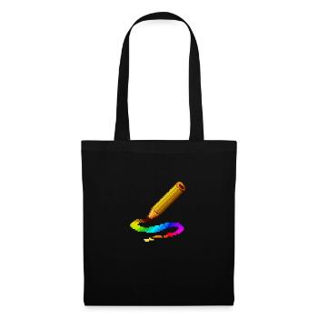 Regenbogen-Bleistift-Farb-Aktzeichnungsillustration - Stoffbeutel - Schwarz - Vorne