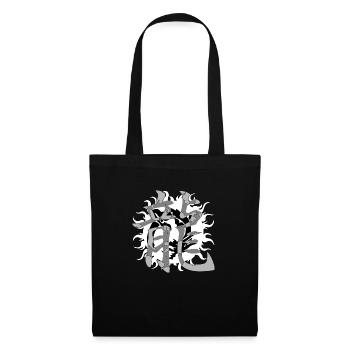 dragon32 blanc kanji dragon gris fond noir - Sac en tissu - noir - Devant