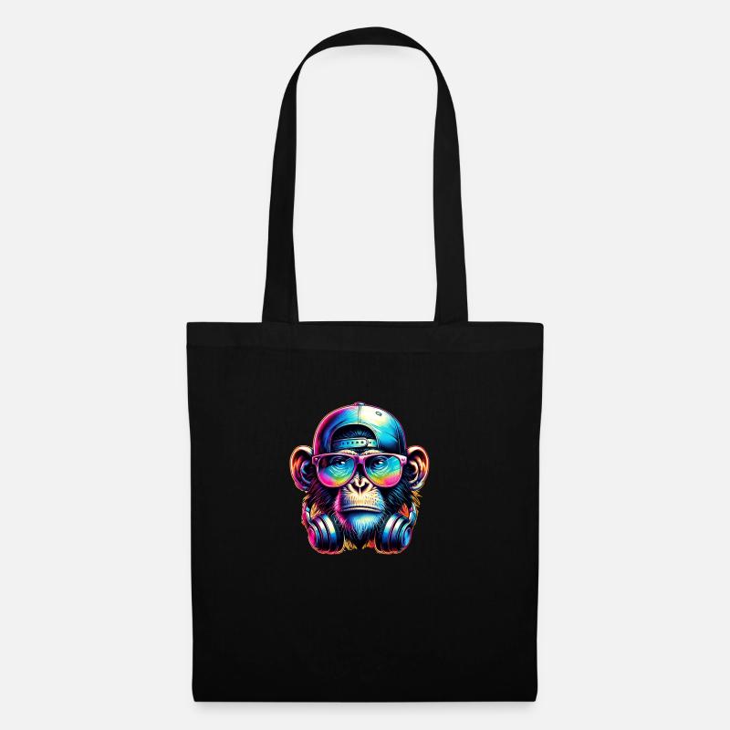 Monkey Headset Music - Stoffbeutel - Schwarz