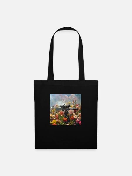 Flower Power - Stoffbeutel - Schwarz