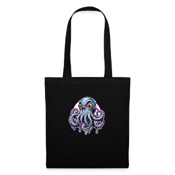pieuvre - Sac en tissu - noir - Devant