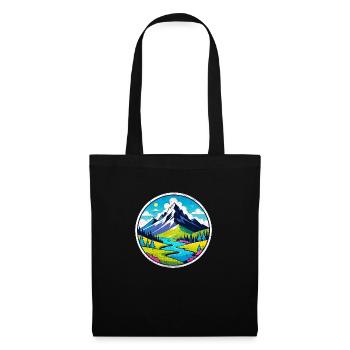 Mountain Nature Hiking Climbing Lake - Tote Bag - black - Front