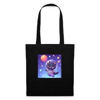 Space Kitty avec ballon dans l’espace - Sac en tissu - noir - Devant