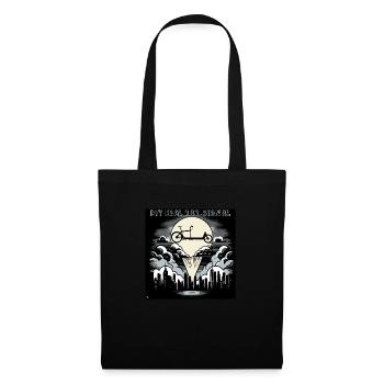 Cargo bike in Bat-Signal style, cargo bike - Tote Bag - black - Front