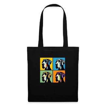 Pop Great Dane Dog Portrait - Pet Portrait - Tote Bag - black - Front