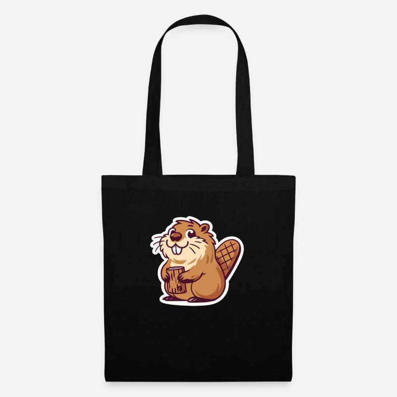 Mème de castor - Sac en tissu - noir