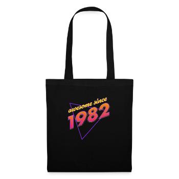 Retro - Genial seit 1982 - Stoffbeutel - Schwarz - Vorne