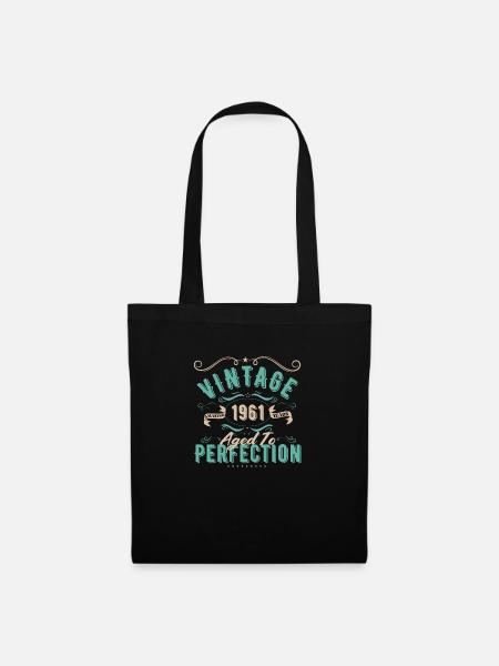 Jahrgang 1961 - 1961 Geburtstagsgeschenk - Stoffbeutel - Schwarz