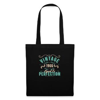 Jahrgang 1966 - 1966 Geburtstagsgeschenk - Stoffbeutel - Schwarz - Vorne