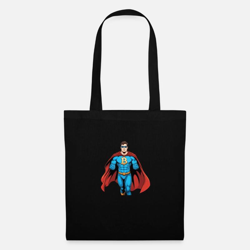 bitcoin superhero comic style - Stoffbeutel - Schwarz