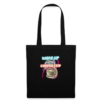 Wake-Up With Coffee Cup - Tote Bag - black - Front