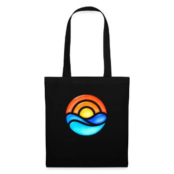 Verre rétro coucher de soleil - Sac en tissu - noir - Devant